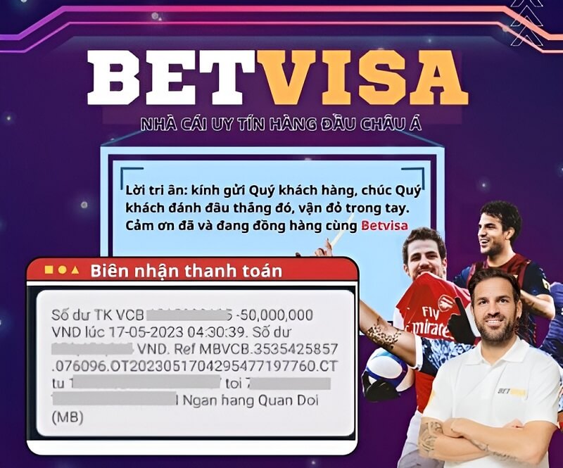 Các bước để gửi hoặc rút tiền trên BetVisa