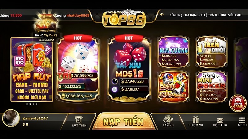 Các trò chơi nổi bật nhất trên thị trường hiện nay tại Top86.Win