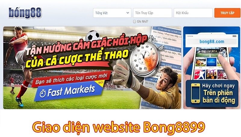 Đánh giá về giao diện Bong8899