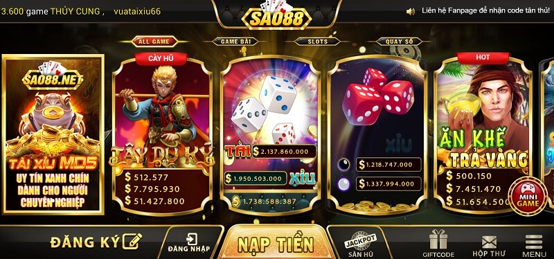 Kho game đa dạng tại Sao88