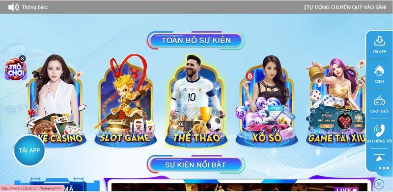 Kho game phong phú đa dạng với nhiều các tựa game hấp dẫn