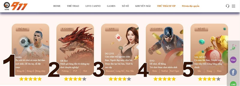 Hệ thống game đa dạng với những tựa game hot nhất hiện nay