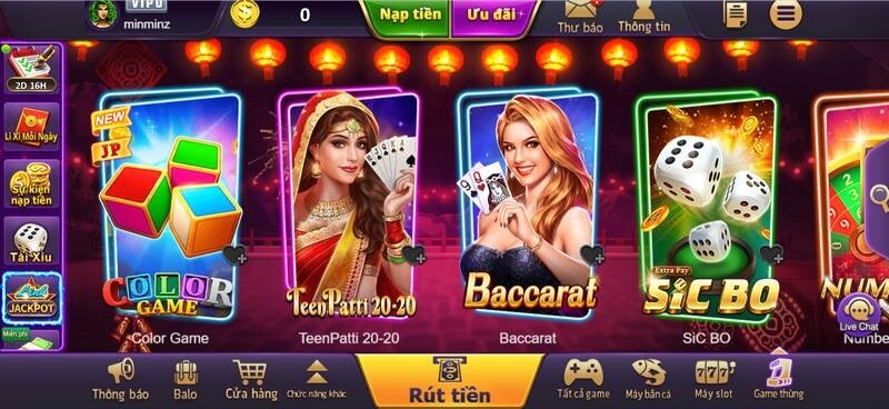 Kho game đa dạng với những tựa game hot nhất hiện nay