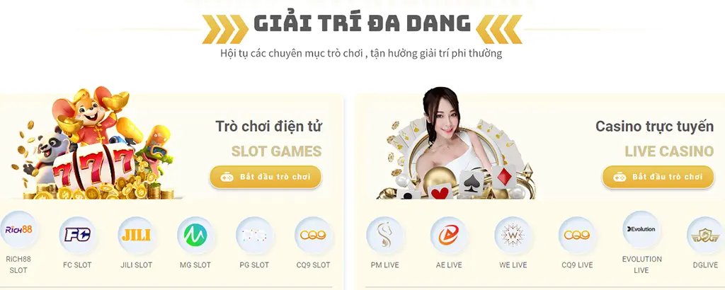 Các tựa game hấp dẫn lôi cuốn người chơi với tỷ lệ thưởng cao